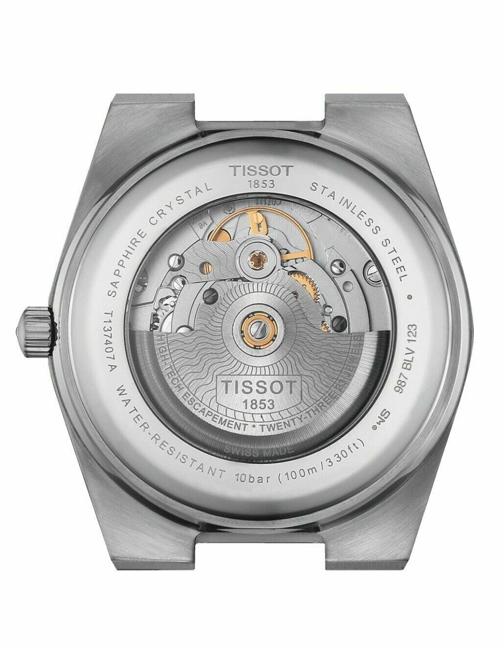 Pre-owned Tissot Prx T1374071105101 Powermatic 80 Automatic Watch Chameleo Dial Box Papers