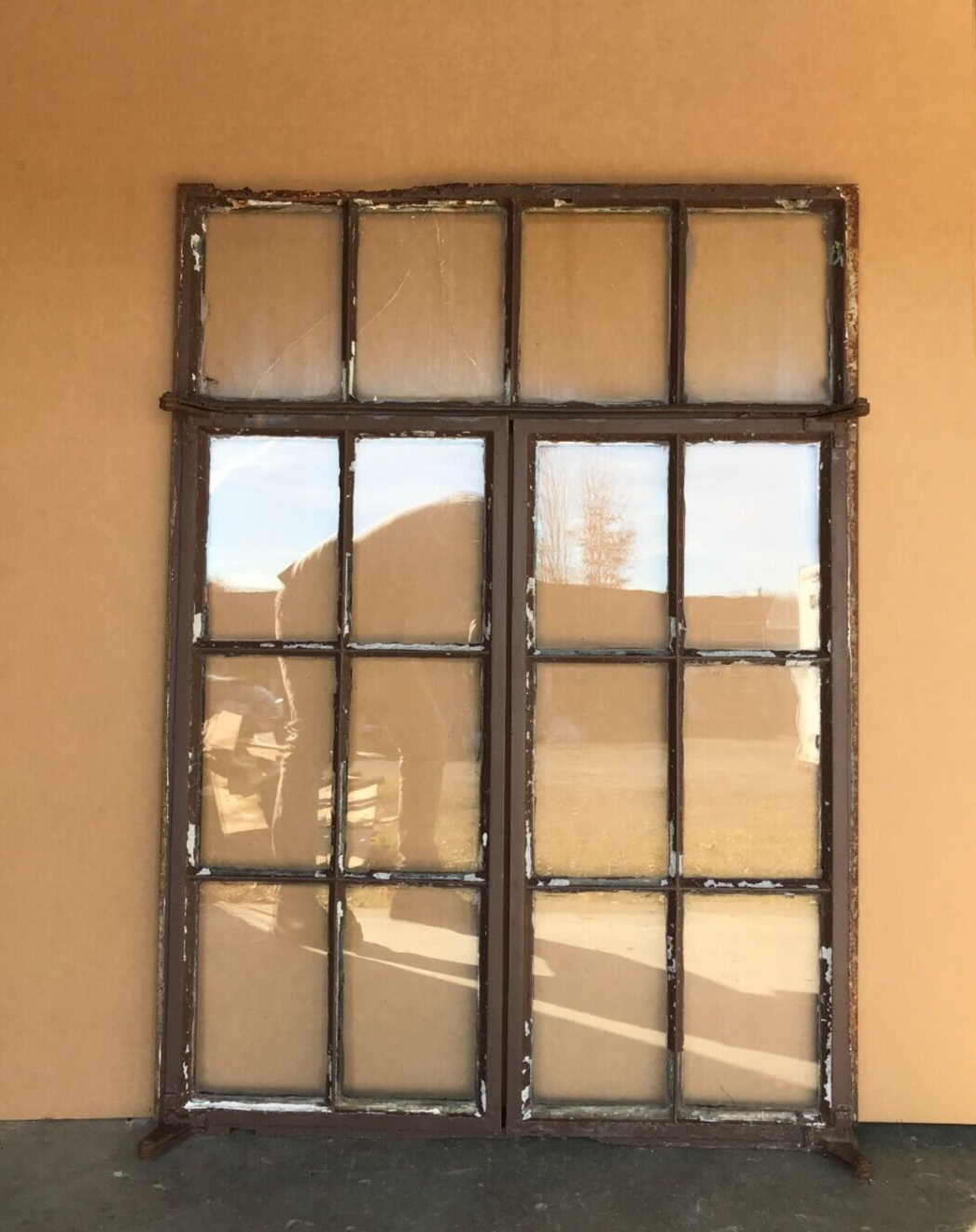 Antique Double 8 Lite Casement Steel Industrial Shop Window