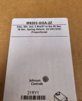 NEW Johnson Controls M9203-GGA-2 Electric Actuator, 27 in-lb. Running Torque,