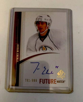 UD,SP Authentic, Autographed, Jordan Eberle, Edmonton Oilers,#281,N/M Condition