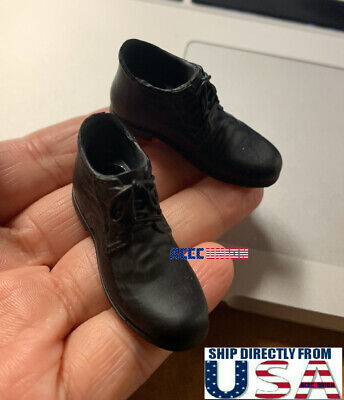 1/6 Black Shoes NOT HOLLOW For 12'' TBLeague PHICEN Hot Toys Male Figure USA