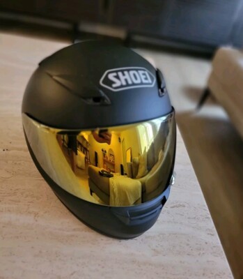 Shoei RF-1100 Solid Motorcycle Helmet Matte Black Metallic Gold Shield S Small