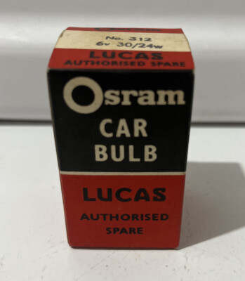 Vtg Osram Car Bulb 312 Used w/Box 6v 30/24w England Made DISPLAY ONLY See Note