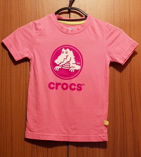 Crocs Girls Pink Short Sleeve Cotton Crocodile T-Shirt Size