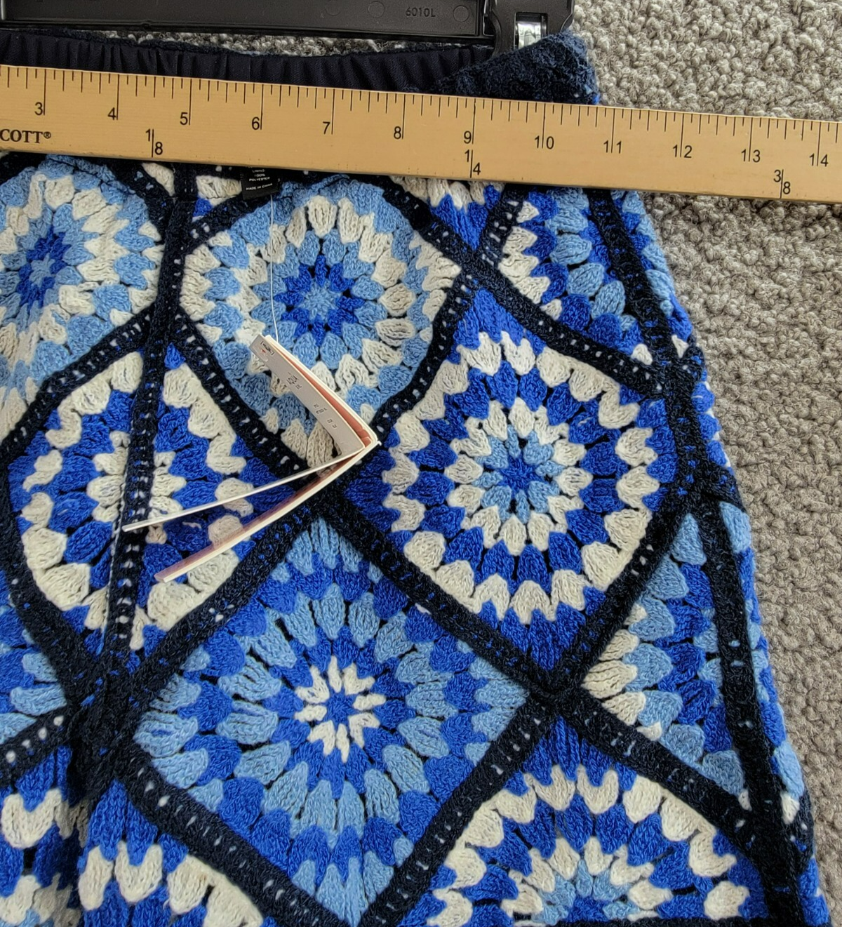 AQUA Allover Crochet Shorts Girls' S (7-8) Blue Multi Elastic Waist Pull On - Picture 5 of 16