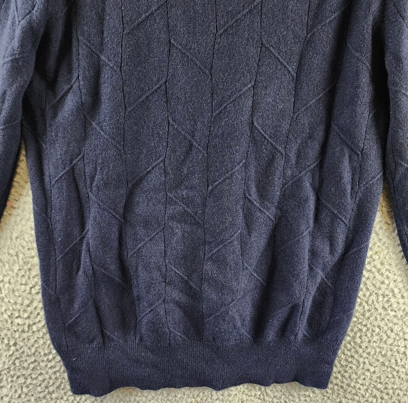 The Men's Store at Bloomingdale's Novelty Stitch Sweater Men's S Navy Blue L/S - Picture 4 of 14