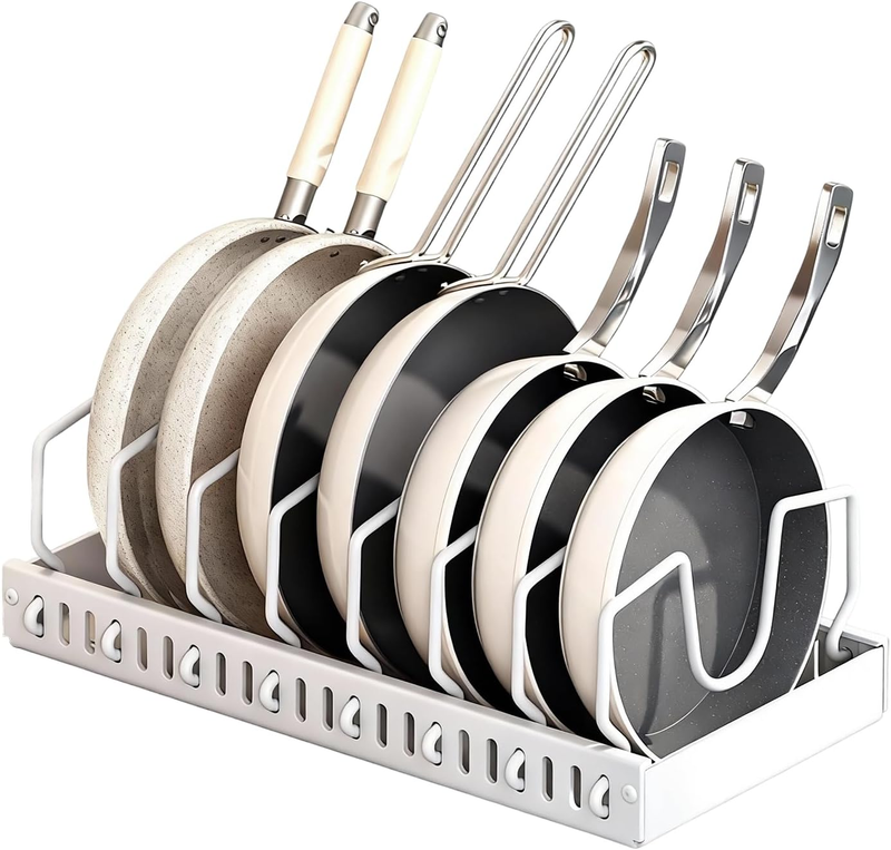 Expandable Pot and Pan Organizer Rack, Pull Out Pots and Pans Organizer for unde