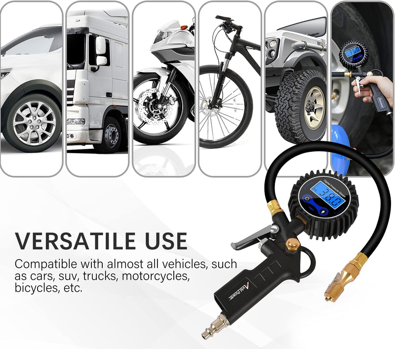 Portable Tire Inflator, Battery Powered Air Compressor Bundle with High Accuracy