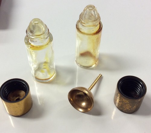 Vintage Perfume Bottle Travel Set With Leather Case And Funnel