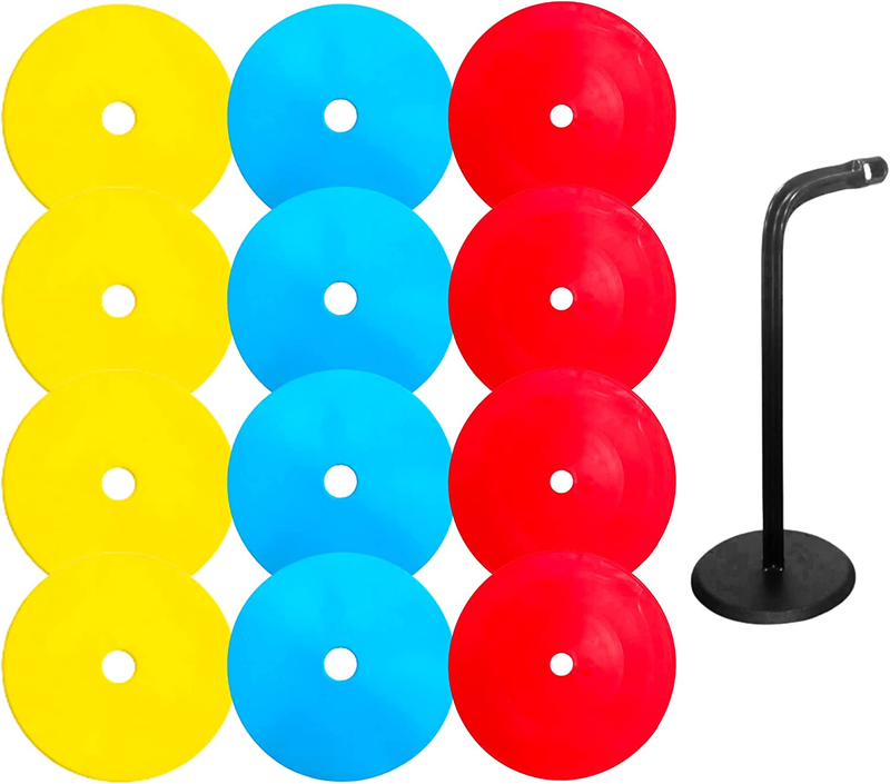LEZER Flat Cones, 8” Spot Marker, Field Marker, Agility Marker, Soccer, Basketba