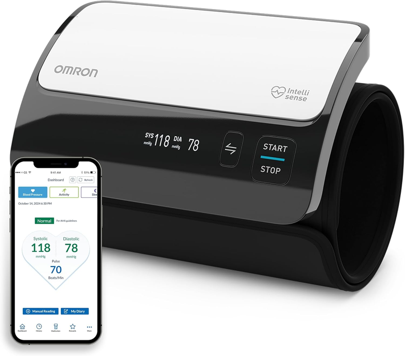 Evolv Bluetooth Wireless Upper Arm Blood Pressure Monitor - Clinically Validated Blood Pressure Arm Cuff - One-Piece Portable Monitor