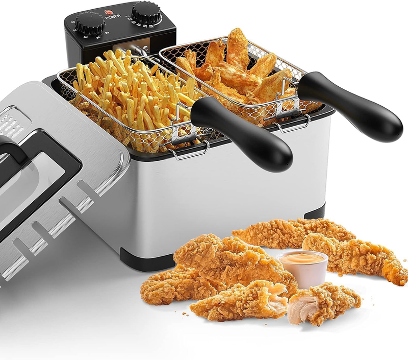 S With Triple Baskets -  5.3qt/21 Cup Electric Large Fryer, Friteuse 1