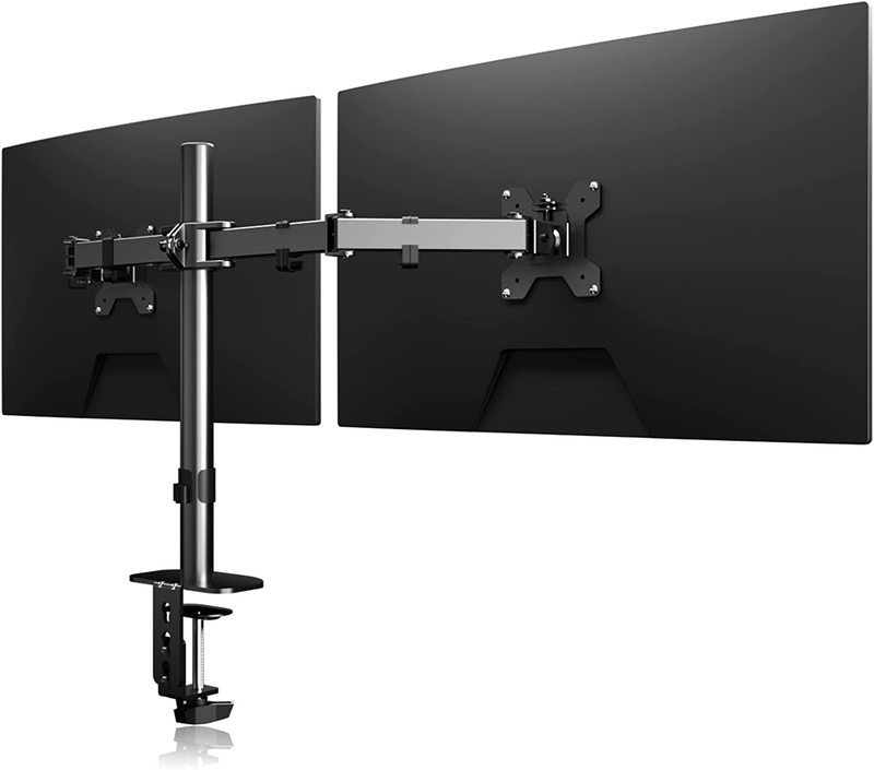 Dual LED LCD Monitor Desk Mount Heavy Duty Fully Adjustable Stand for 2 / Two Sc