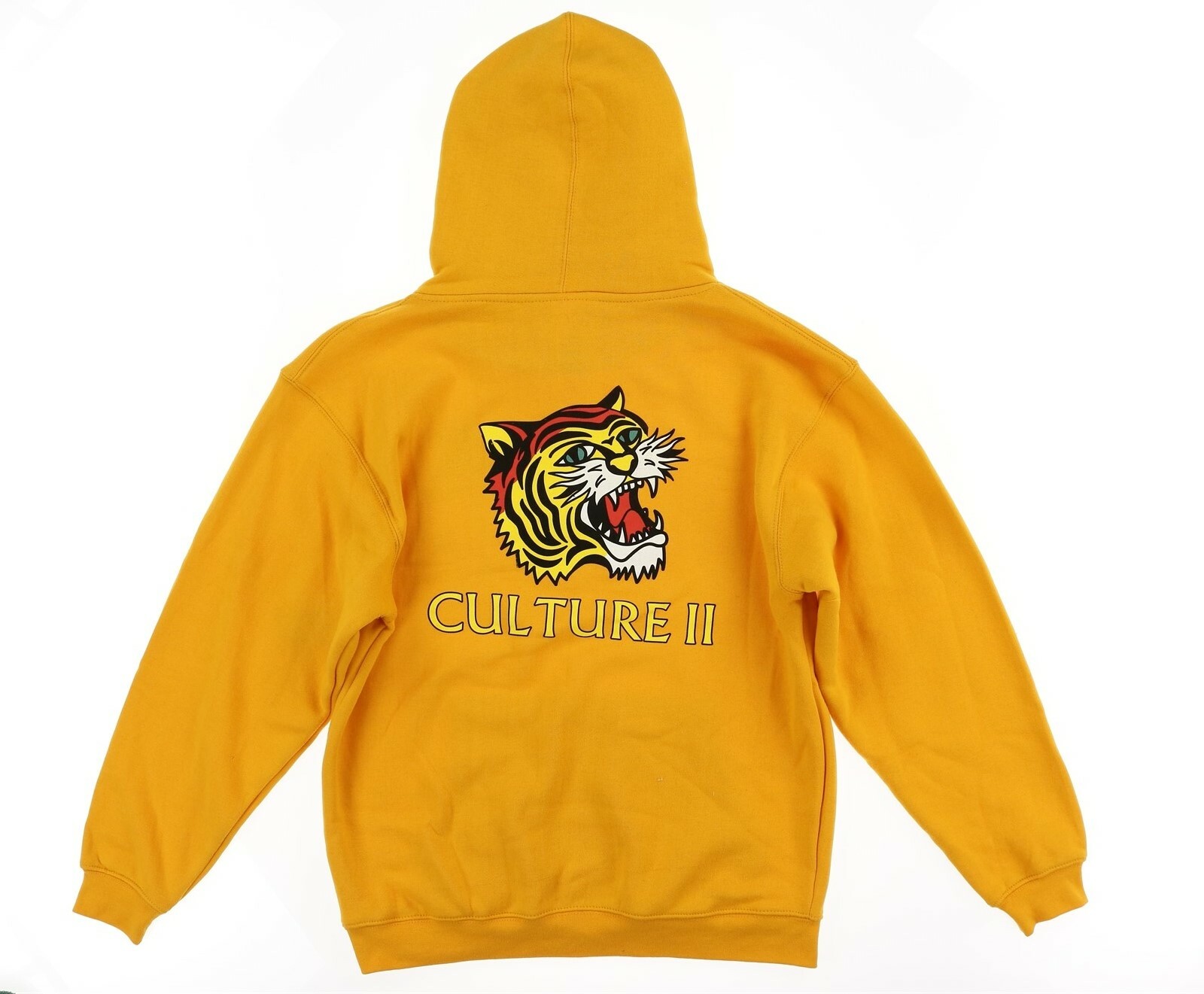 Migos Unisex Tiger Culture II Hooded Sweatshirt Yellow Sz L