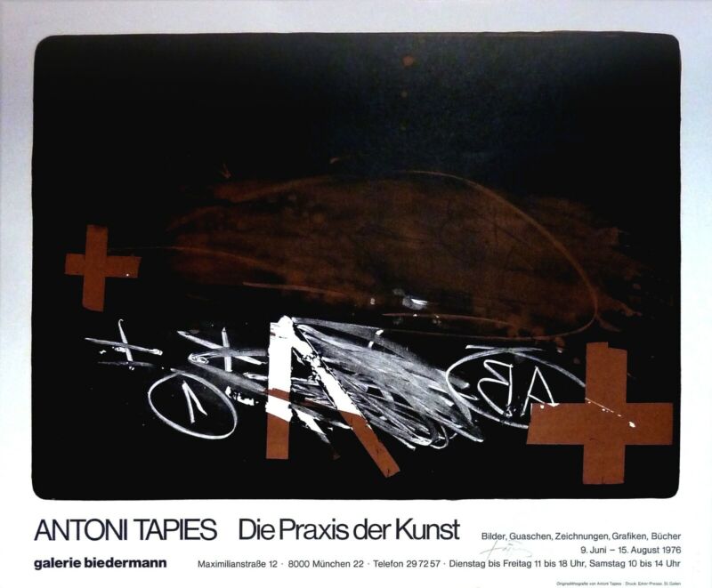 Antoni Tapies: Die Praxis Der Kunst. 1976. Signiertes Plakat, O.-farblithografie
