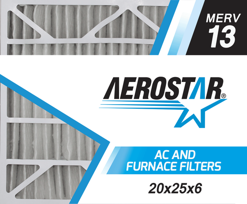 Aerostar 20x25x6 MERV 13 Air Filter for Aprilaire 201 Space-
