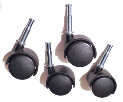 Vintage Set of 4 Black Detachable Rolling Storage Rack Wheels