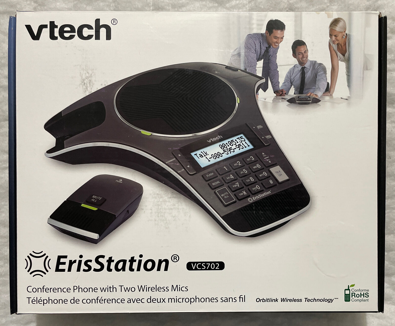 VTech ErisStation VCS702 Conference Phone W/ 2 Orbitlink Wirel...