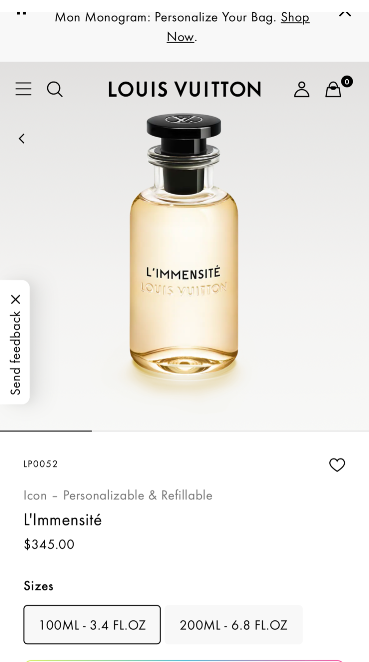 Louise Vuitton Men's Cologne L'Immensite' | eBay