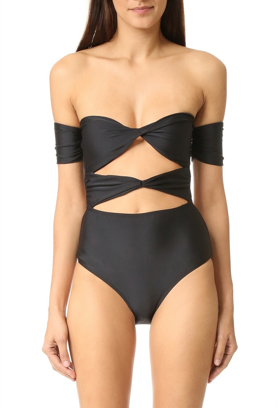 6 Shore Road By Pooja Black Wanderlust Cut Out Keyhole One Piece Swimsuit Size S