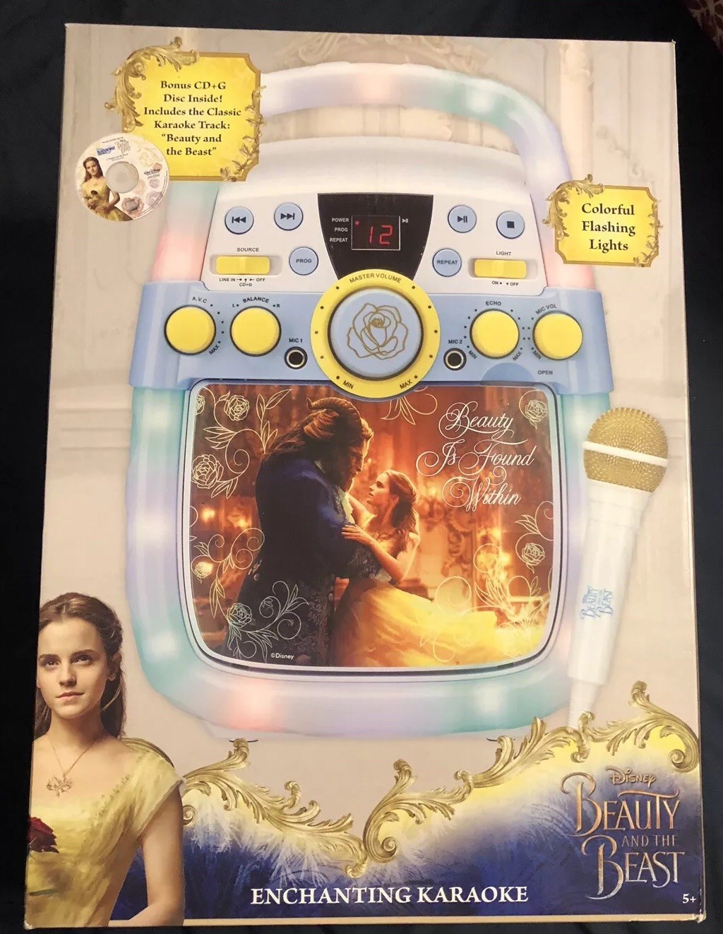 Disney Beauty and The Beast Enchanting Karaoke Player with Mic/Bonus CD+G Disc