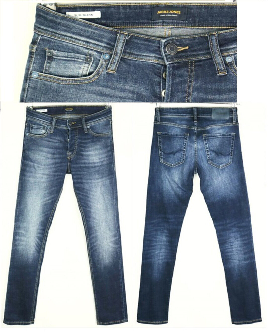 J&J Jack & Jones Slim GLENN Stretch Blue Mens Jeans Size 29 J&J Jack & Jones Slim GLENN Stretch Blue Mens Jeans Size 29