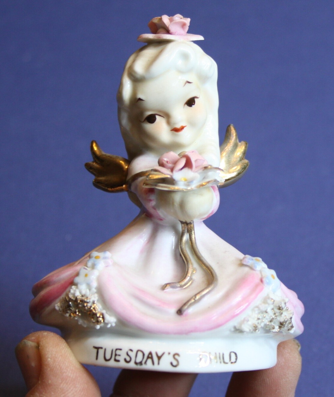 ✴︎しんちゃん✴︎ Vintage Lefton China Tuesday's Child Angel Fairy Girl