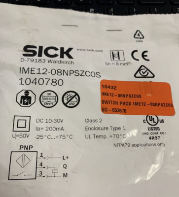 SICK IME12-08NPSZC0S PROXIMITY SWITCH