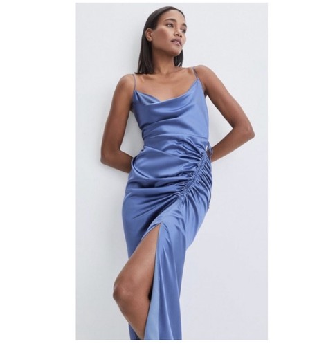 Pre-owned Veronica Beard Natasha Dress In Steel Blue. Nwt. Size 12. Retail- $600