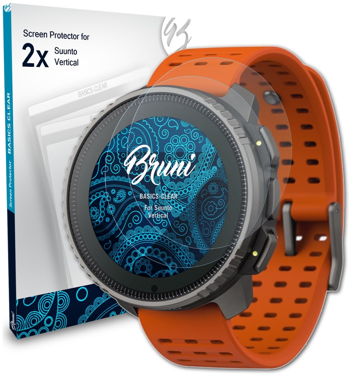 Protecteur D'écran Bruni Pour Suunto 9 Peak Pro - Lot De 2 Films - Anti-rayures, Anti-traces - Transparent - Made In Germany