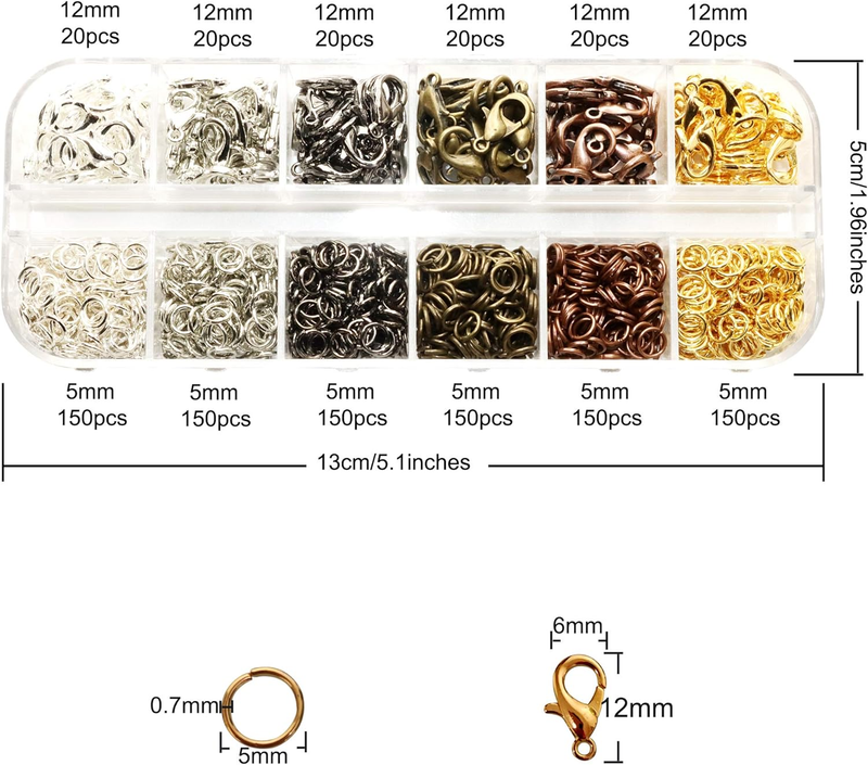 Open Jump Rings for Jewelry Making,6 Colors Lobster Claw Clasps,Jewelry Findings
