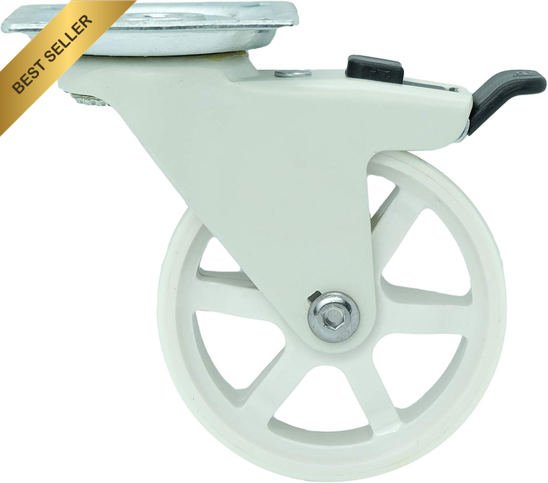 8296E Vintage Series 3-Inch 6-Spoke Designer Caster, Ivory, 4 Count