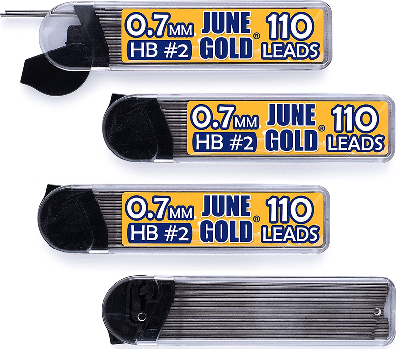440 Pieces, 0.7 Mm HB #2 Lead Refills, 110 Pieces per Tube, Medium Thickness, Br