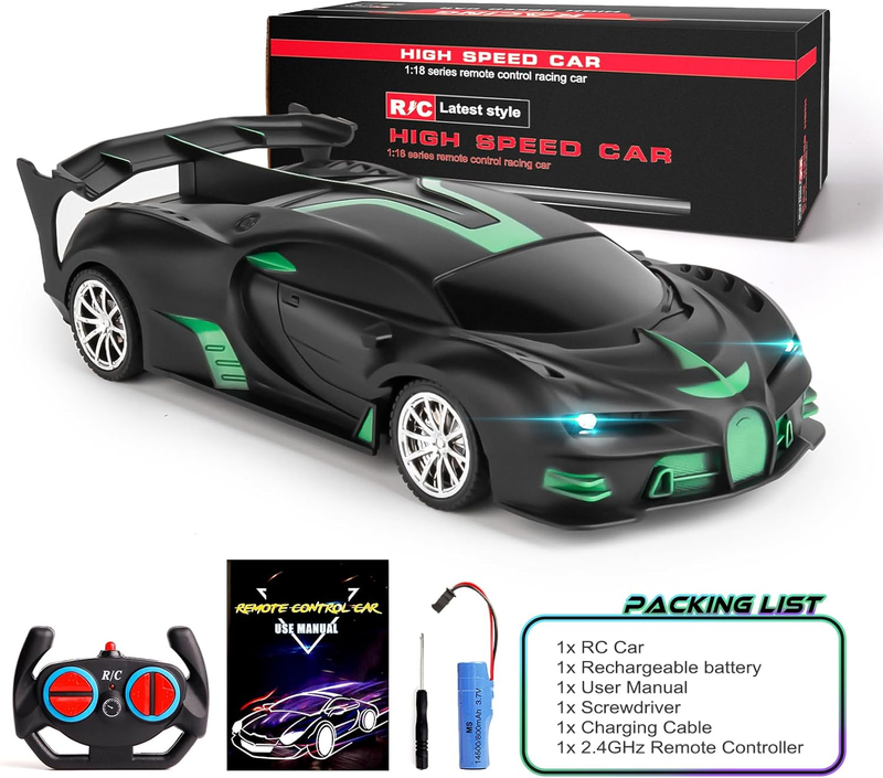 Remote Control Car 1/18 Rechargeable High Speed RC Cars Toys for Boys Girls