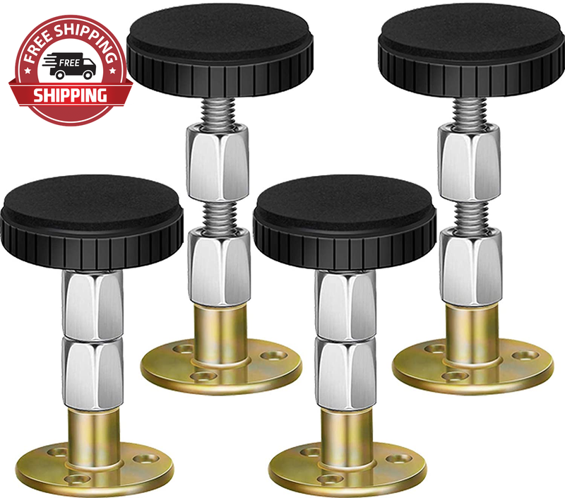 Adjustable Threaded Headboard Stoppers/Bumper against Wall, 4 Pack behind Bed Fr