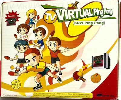 VIRTUAL PING PONG SDW GAMES TV PLUG AND PLAY GAME SYSTEM NEW IN OPENED BOX