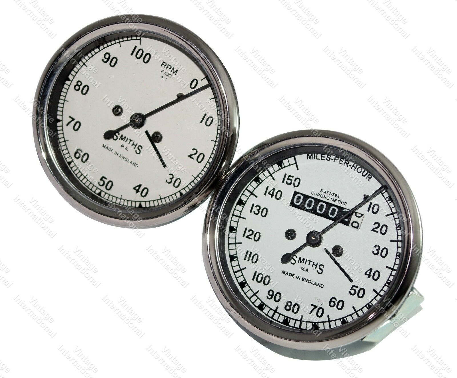 Smiths Replica 0-150 Mph Speedo & Rpm Meter for Norton Royal Enfield Triumph 