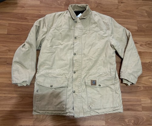 【週末限定セール】 vintage 70s carhartt chorecort Vintage 80's CARHARTT USA Mens Blanket Lined Brown Chore