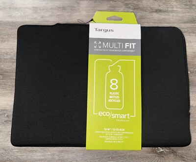 New Targus MultiFit laptop cover, EcoSmart, 13-14, Black Case MacBook Air,