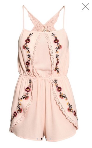 

H-M Розовый пудровый комбинезон-тюльпан с кружевной вышивкой, комбинезон  S