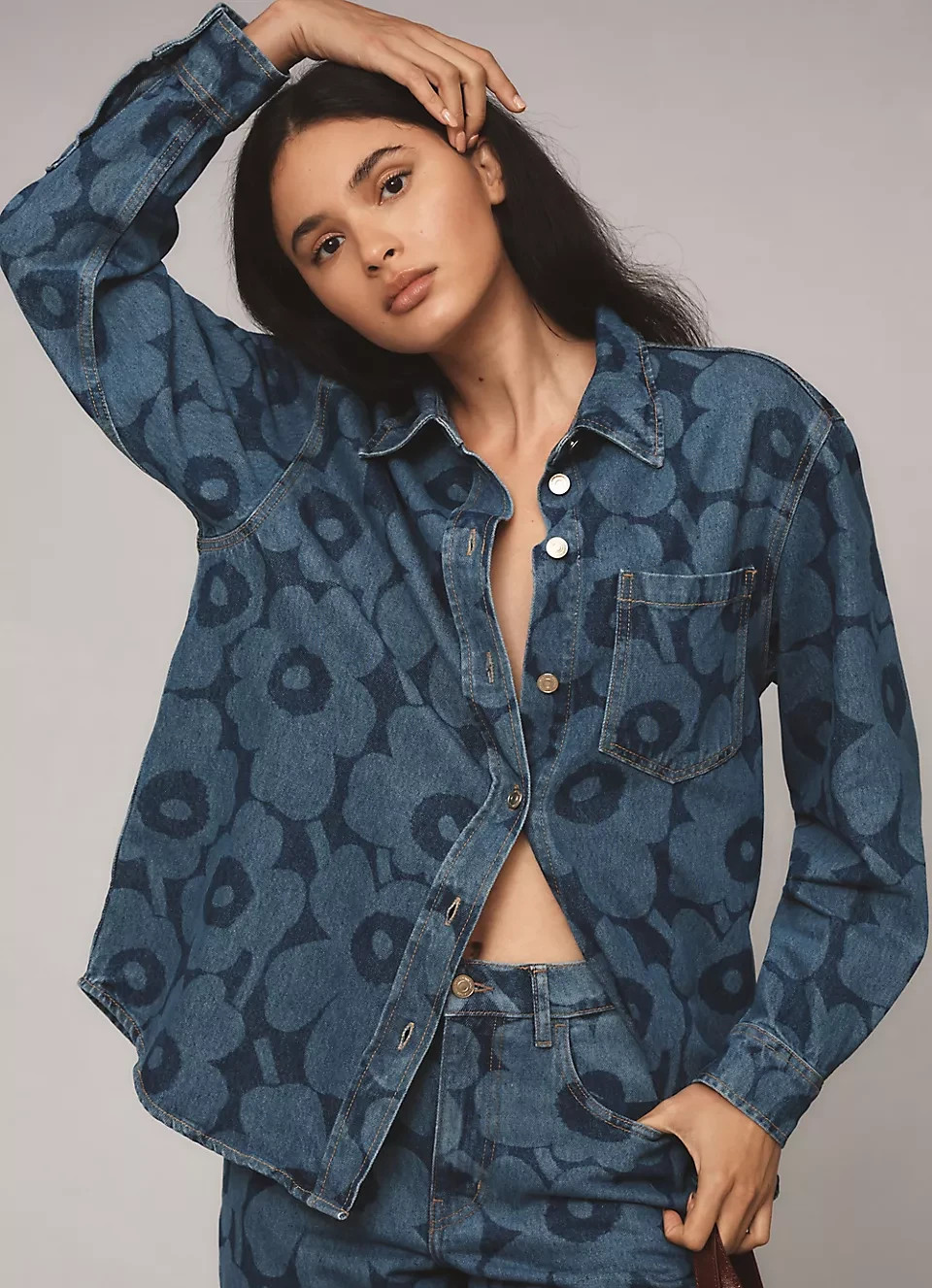 【新品未使用】Maridenim Vaihe Unikko シャツ　マリデニム Maridenim Vaihe Unikko Jean shirt | Marimekko