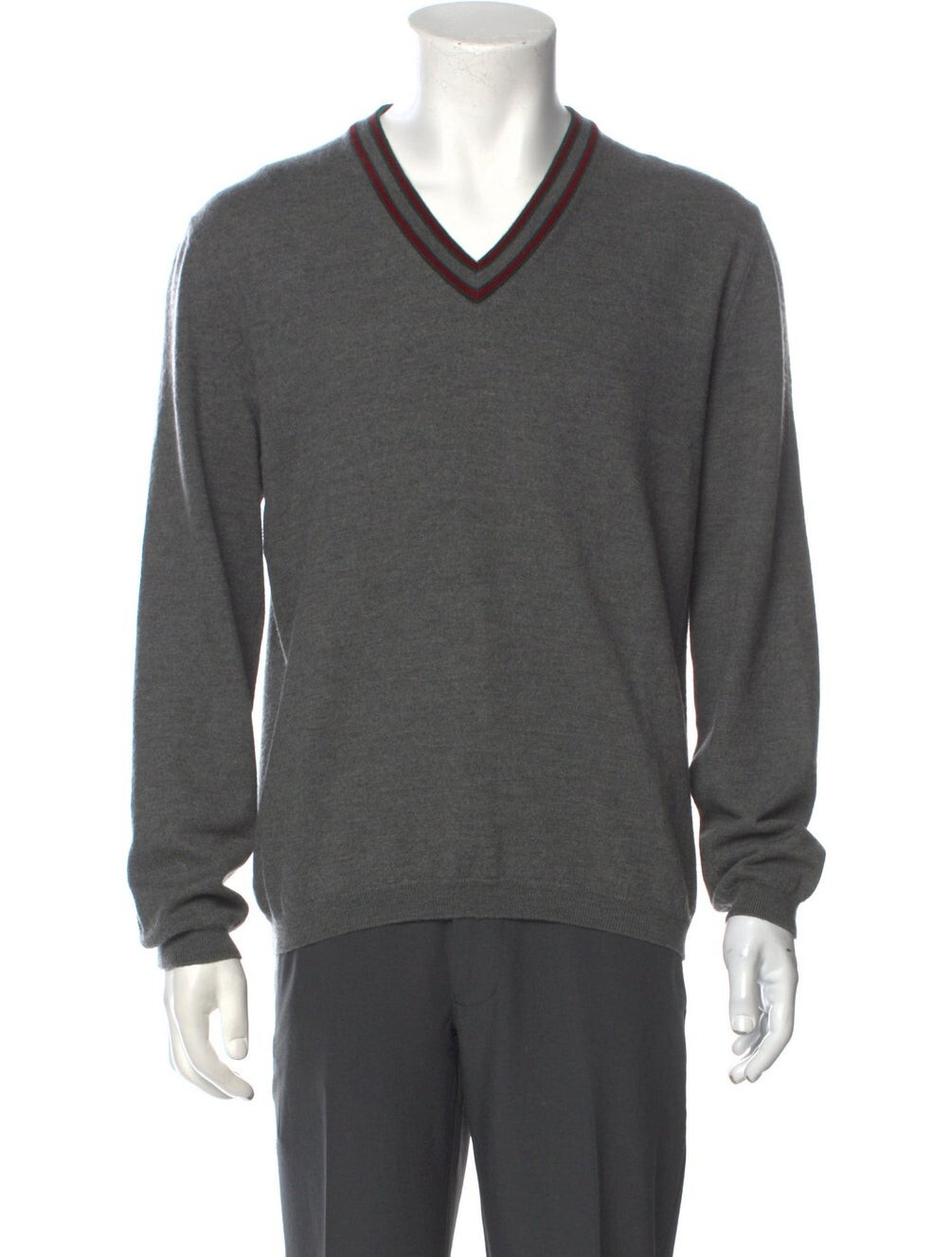 【美品】GUCCI メンズドライバーズニット グレー GUCCIワッペン付 XL GUCCI（グッチ）ニット・セーター グレー サイズ:M メンズ