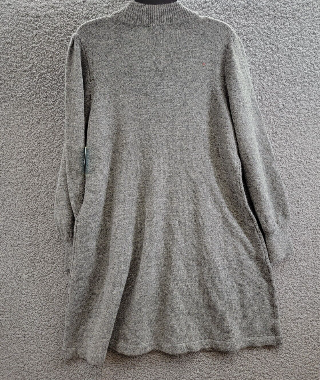 CeCe Embellished Bow Long-Sleeve Sweater Dress Women's XL Smoke Gray Pullover - Picture 11 of 16