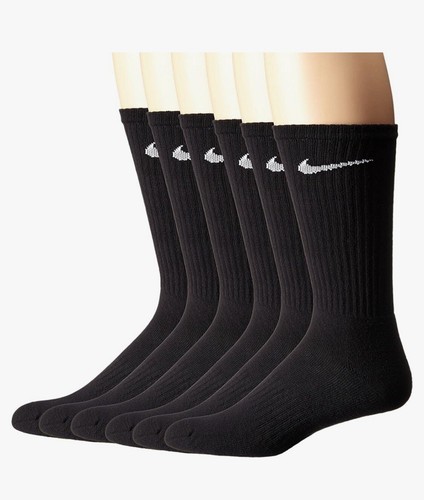 Nike Dri Fit Dry Cushioned Cotton Crew Socks 6 Pairs L