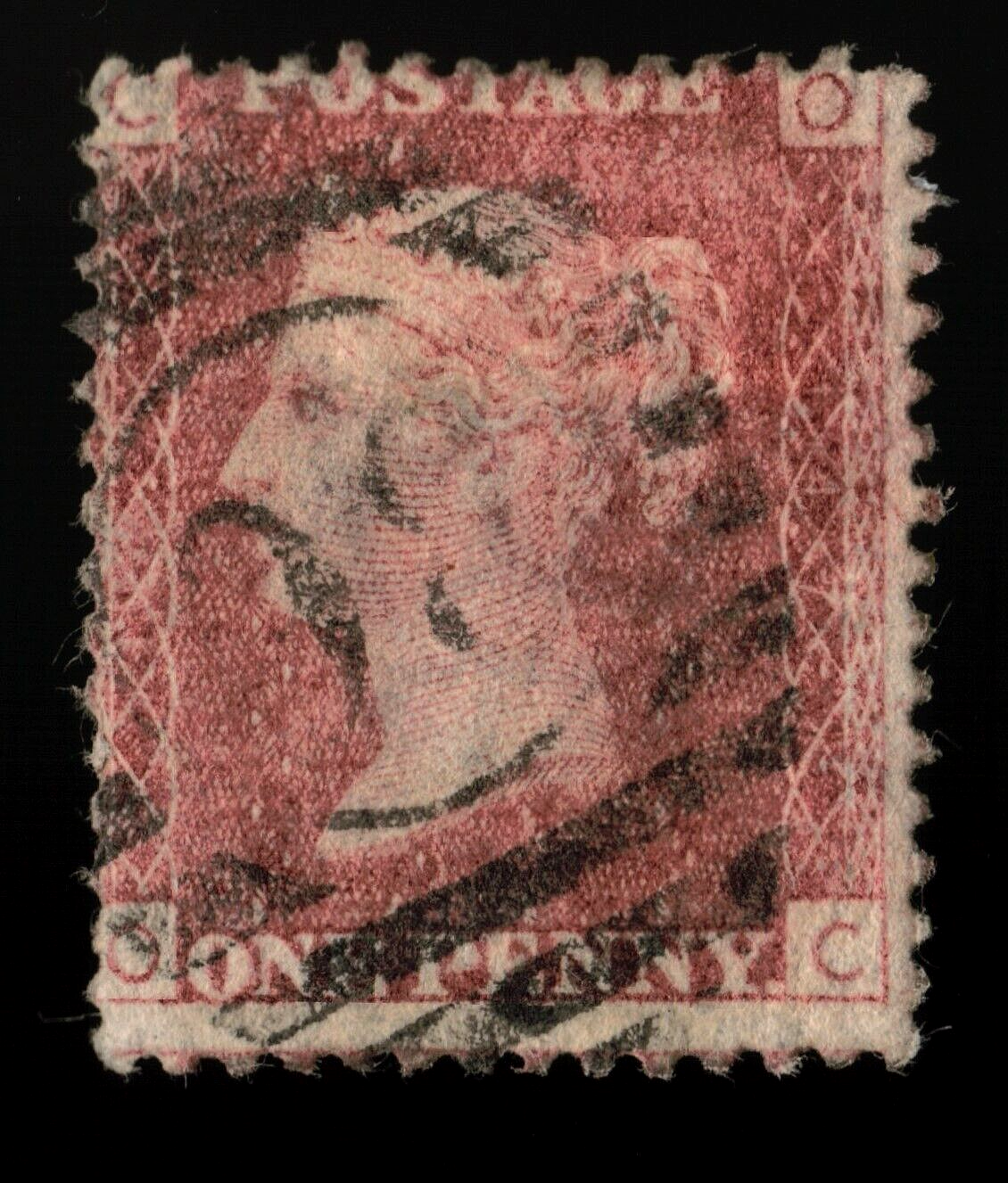 コレクション One Penny Stamps 1858-64 PENNY RED PERFORATED PLATE 147 O C GREAT BRITAIN 1