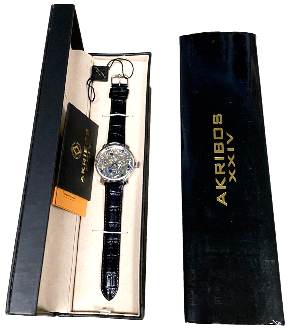 New in Box Akribos XXIV Mehanical Skeleton Dial AK418 Men's Wristwatch New in Box Akribos XXIV Mehanical Skeleton Dial AK418 Men's Wristwatch
