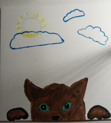 GAT PAINTINGS IMPRESSIONISM ORIGINAL COLLECTIBLE WHIMSICAL ANIMALS CAT KITTEN