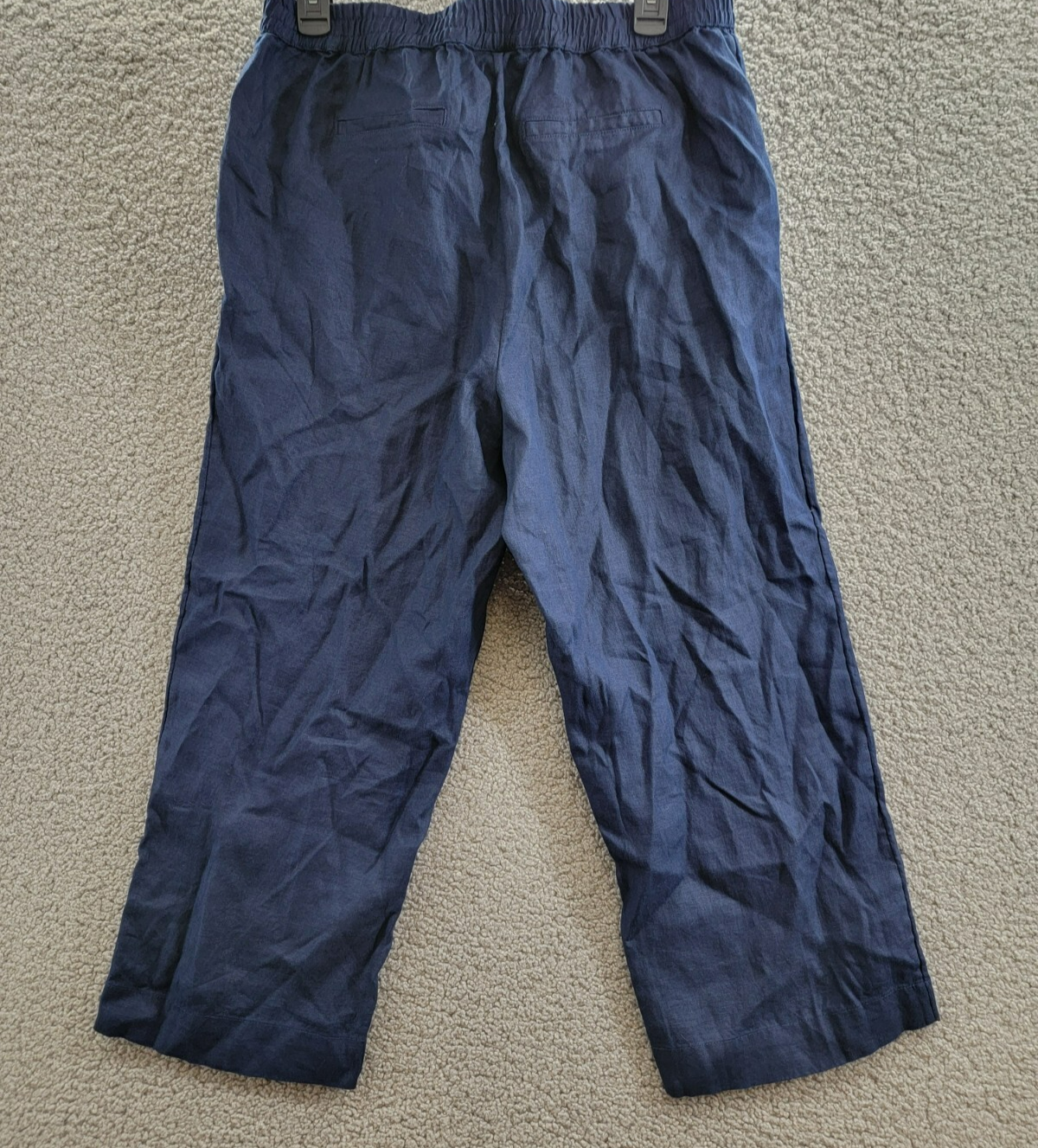 Charter Club Linen Solid Cropped Pull-On Pants Women's M Intrepid Blue Solid - Picture 11 of 17