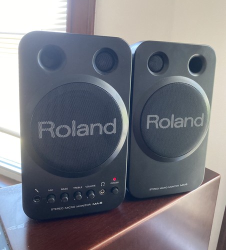 Roland PR-Model MA-8 Stereo Micro Studio Monitors Speakers -READ- Tested