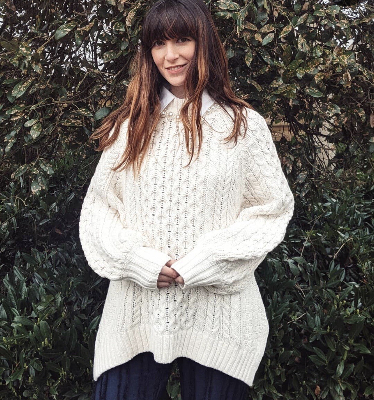 cream chunky cable knit jumper